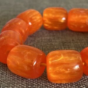 Vibrant Orange Beaded Bracelet